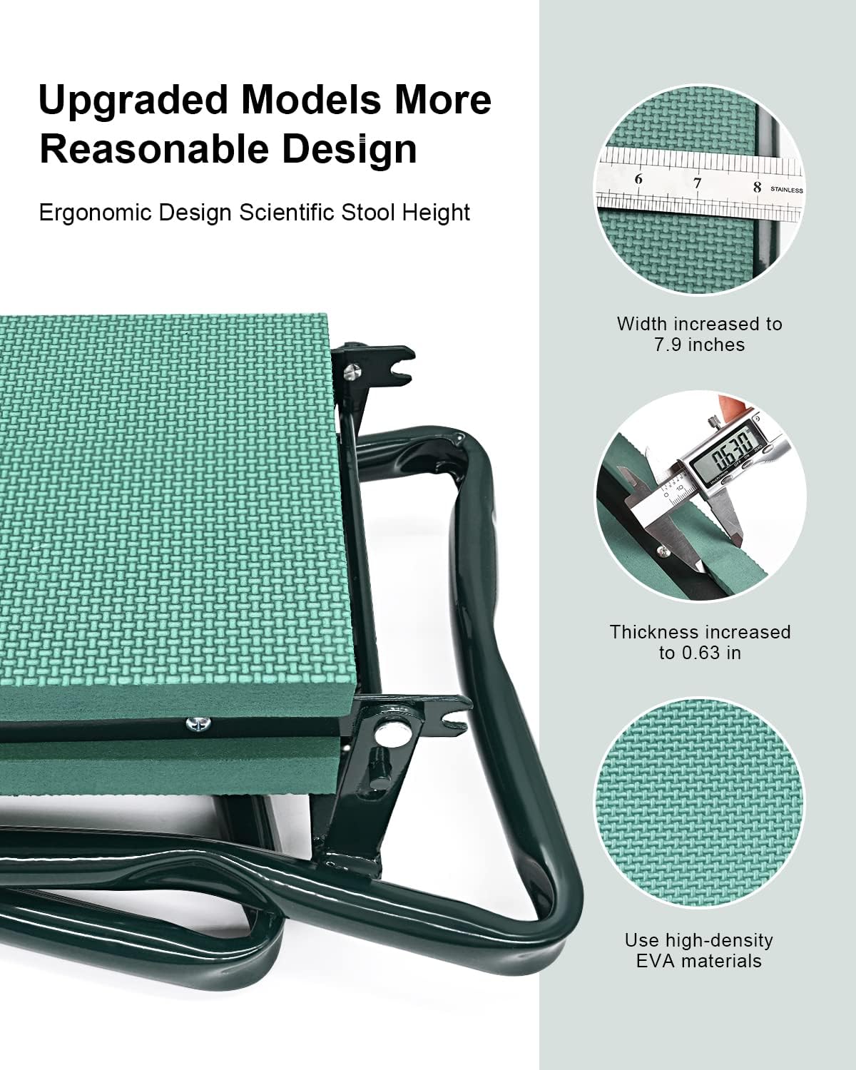 Upgraded Foldable Garden Kneeler and Seat with Soft Pad and Tool Pouches