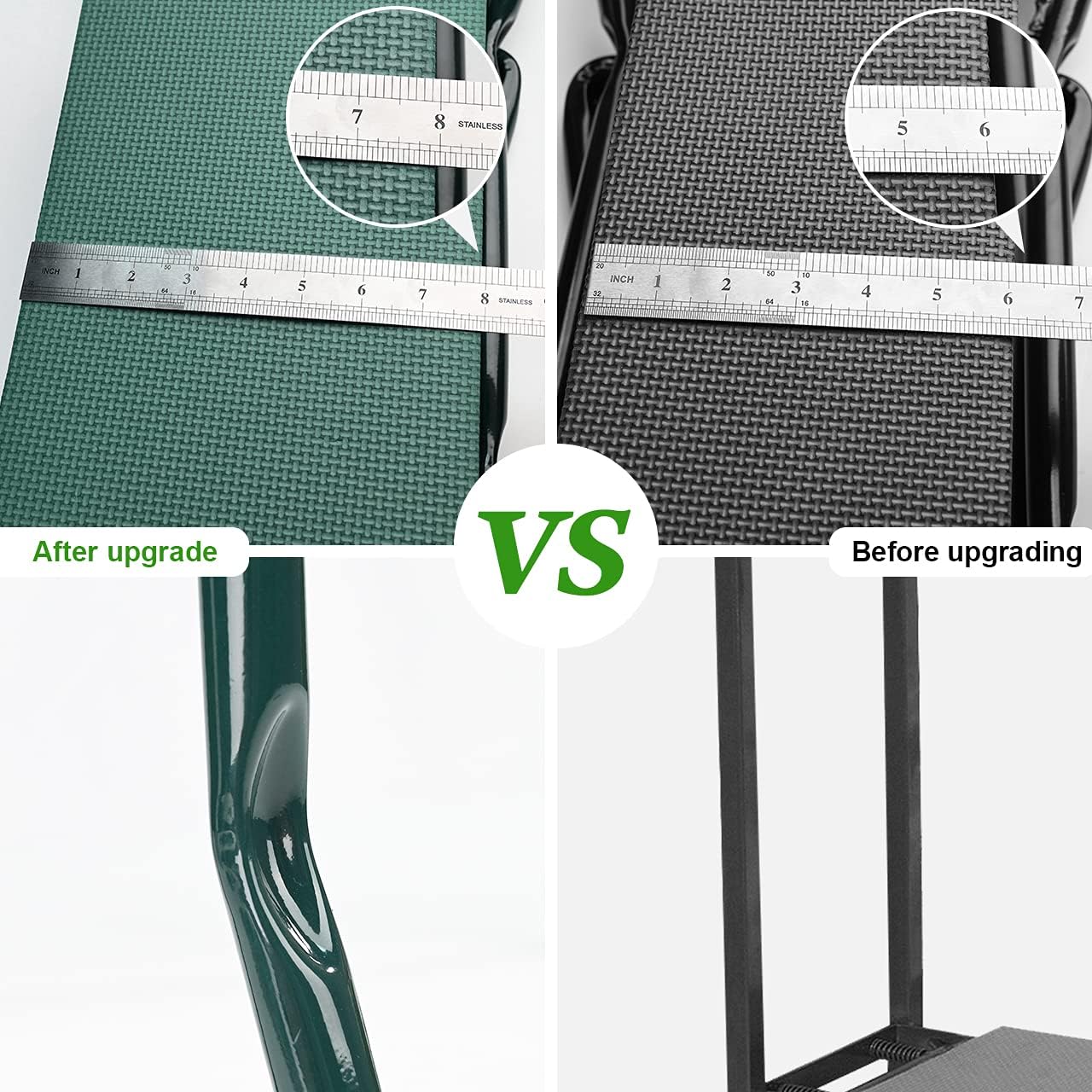 Upgraded Foldable Garden Kneeler and Seat with Soft Pad and Tool Pouches