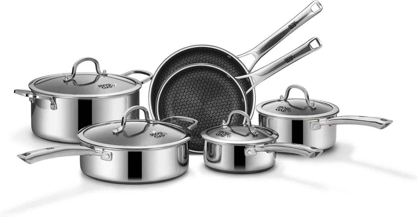 14 Piece Non Stick Pots and Pans Set Stainless Steel Cookware PFOA Free Induction