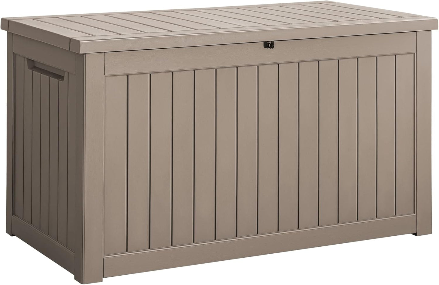 100 Gallon Large Resin Deck Box Waterproof Lockable Outdoor Storage Black