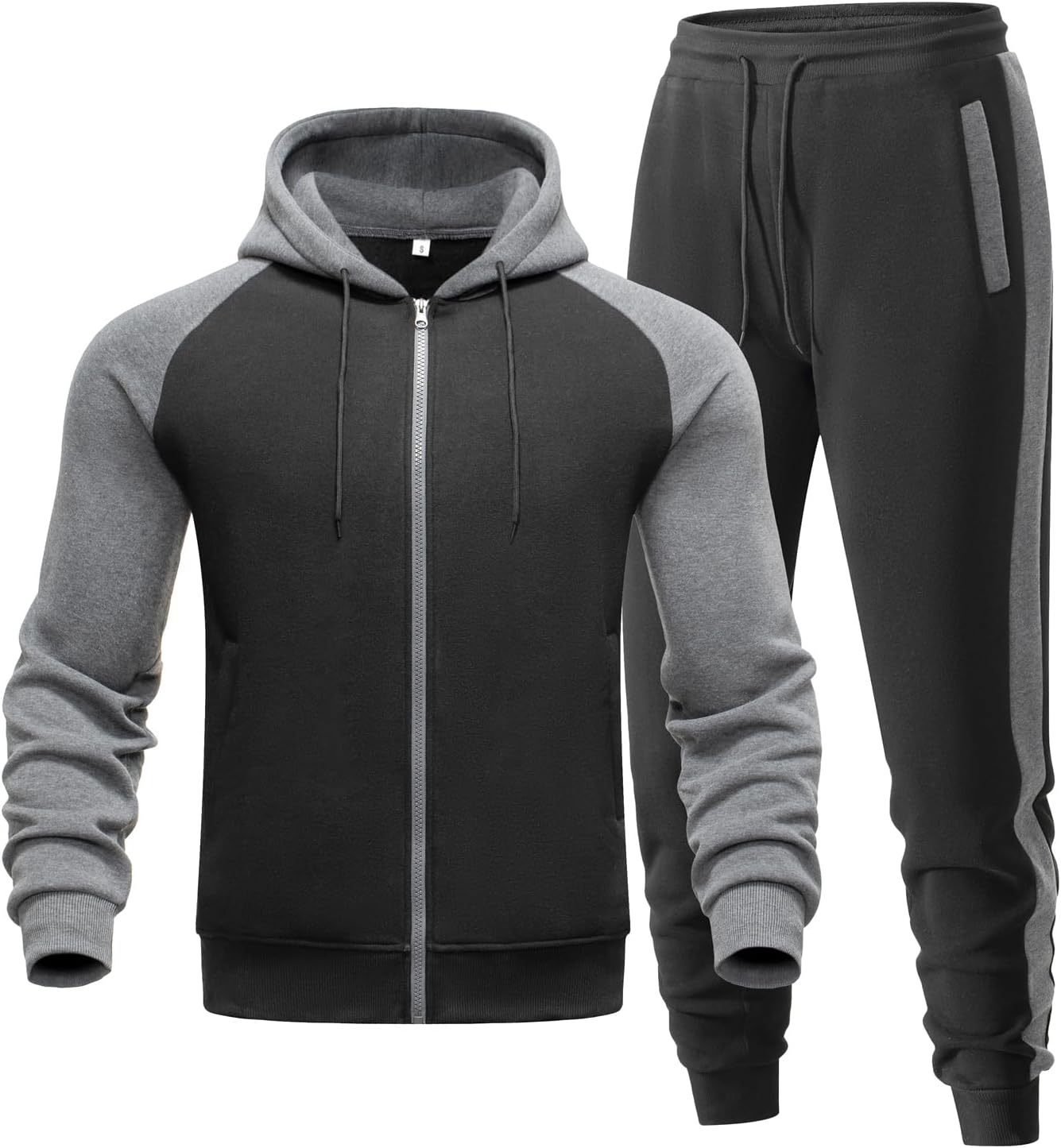 Zip Up Hoodie Sweatsuits Athletic Jogging Suit Set Casual Outfit with Pockets