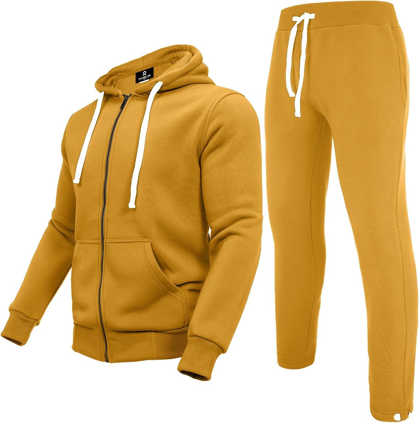 2 Piece Casual Sweat Jogging Suit Set Athletic Full Zip Hoodies