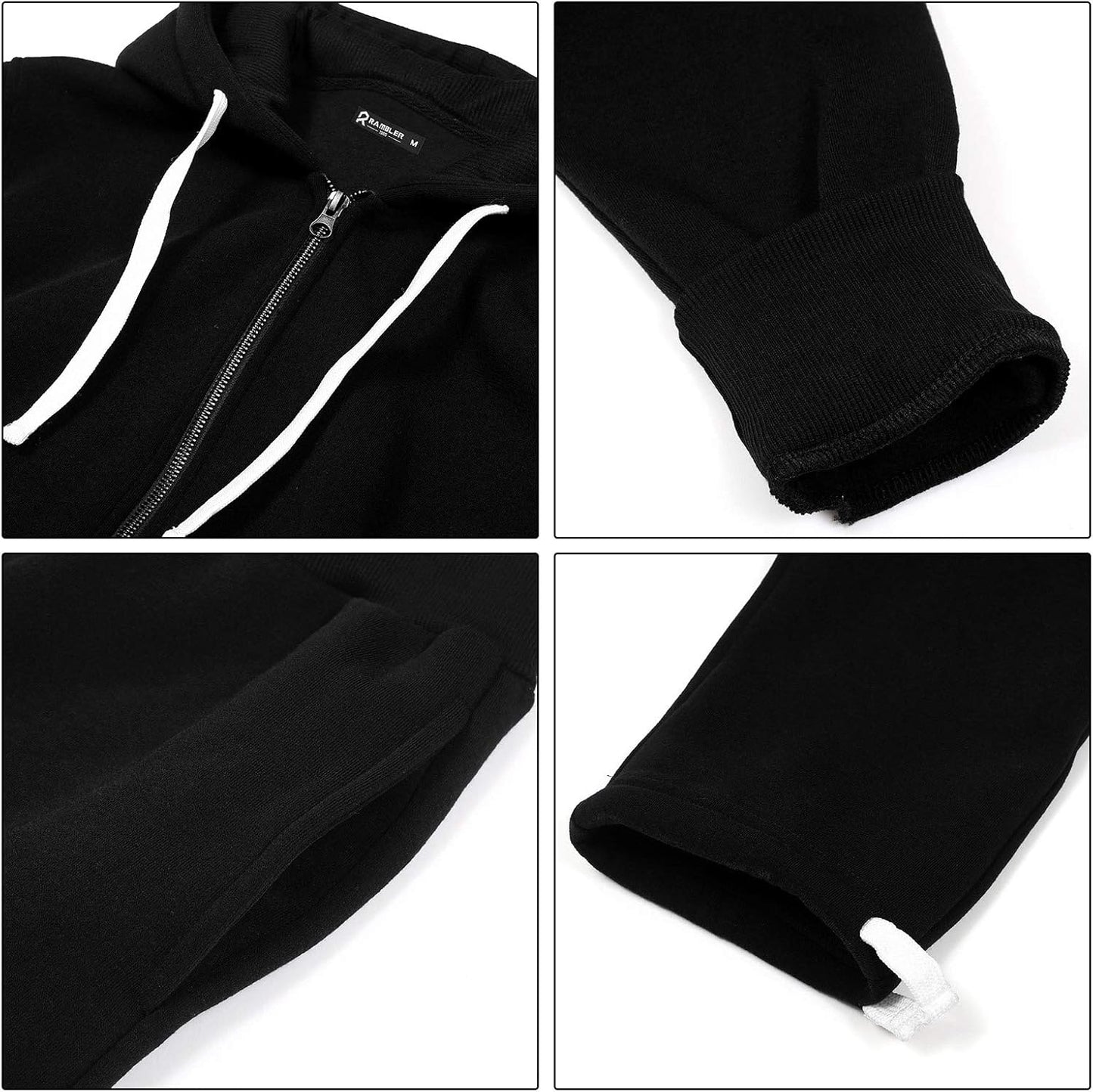 2 Piece Casual Sweat Jogging Suit Set Athletic Full Zip Hoodies