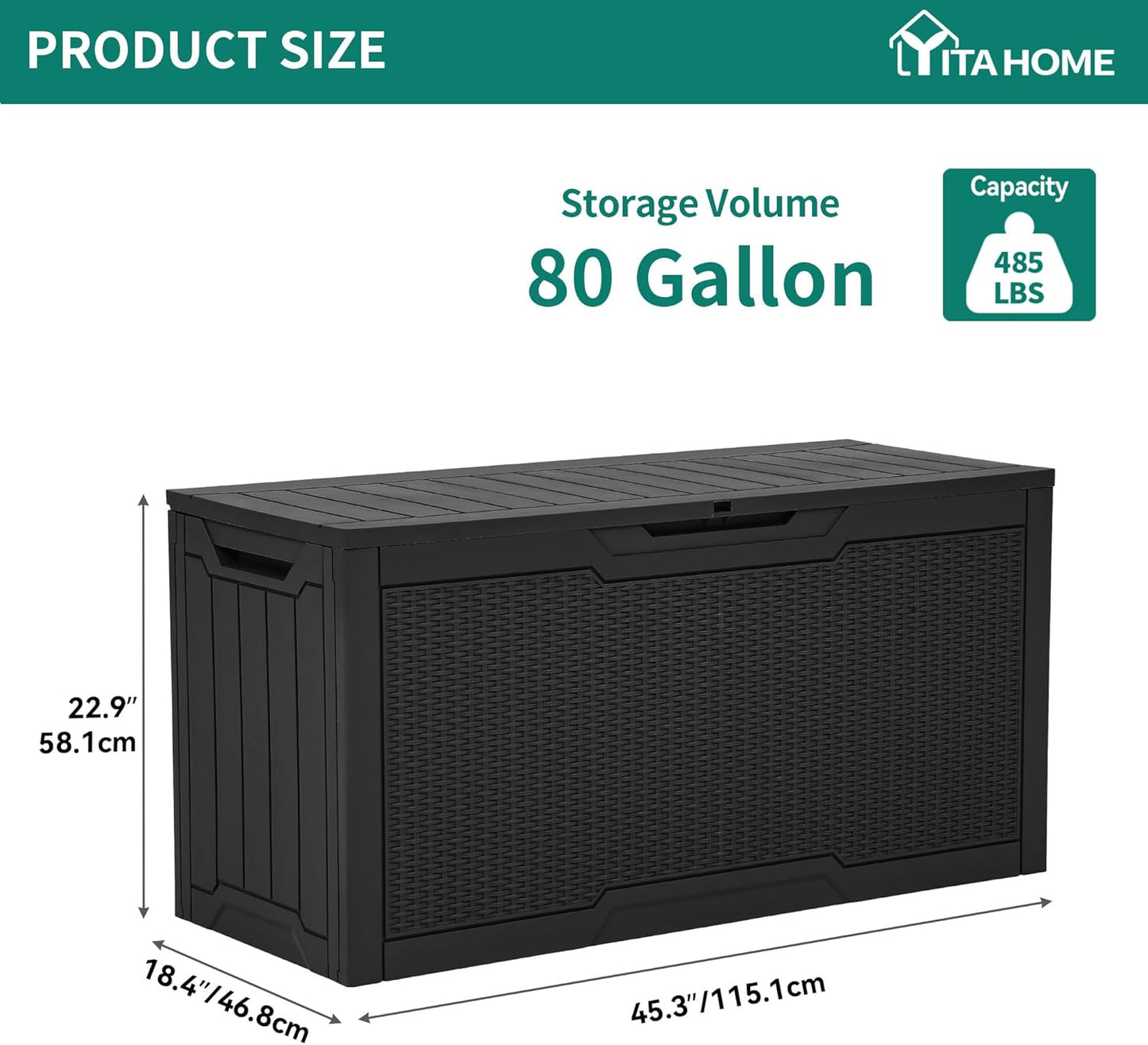 260 Gallon XXL Deck Box Outdoor Resin Lockable Water Resistant Storage Brown