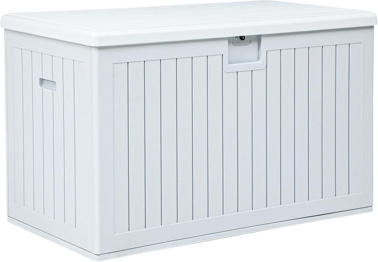 100 Gallon Resin Deck Box Weather Resistant Lockable Outdoor Storage Taupe