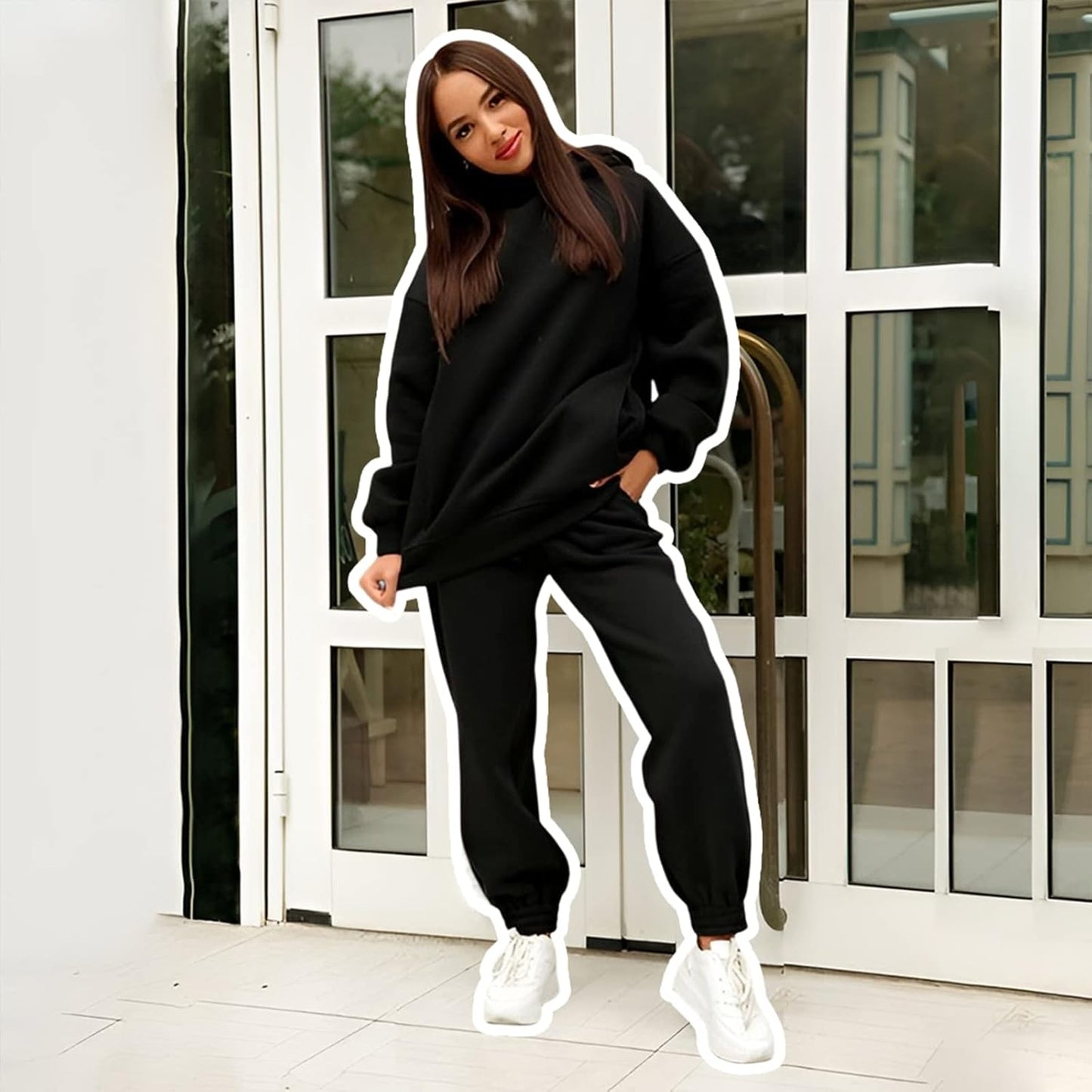 2 Pcs Hoodie Jogger Sweatsuits