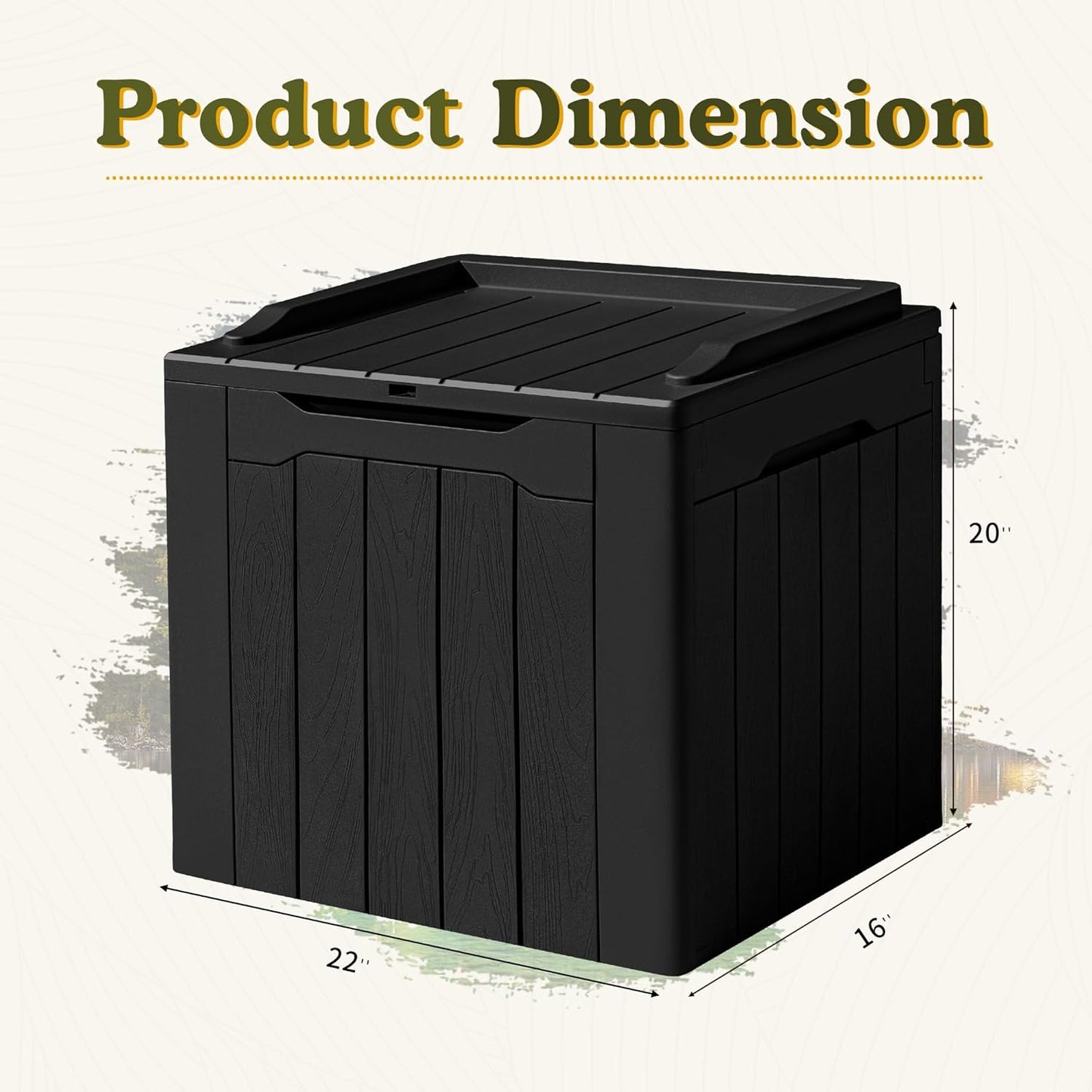100 Gallon Large Resin Deck Box Waterproof Lockable Outdoor Storage Black