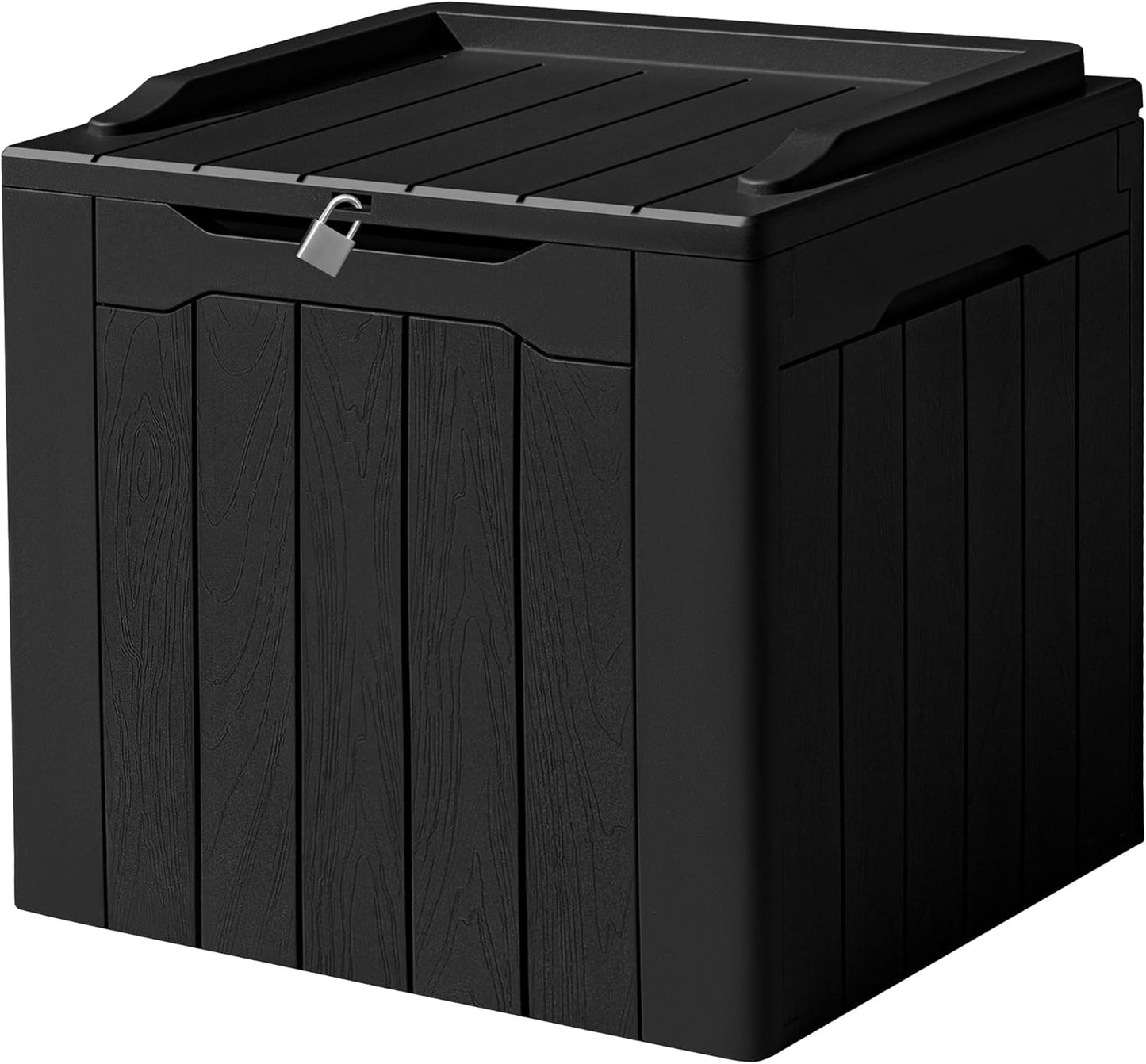 100 Gallon Large Resin Deck Box Waterproof Lockable Outdoor Storage Black