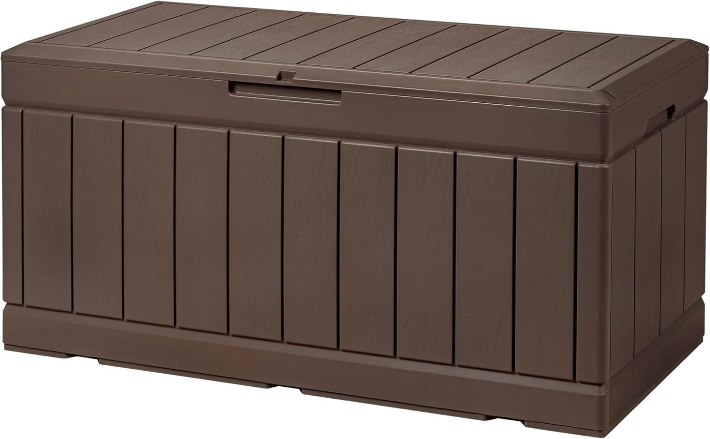 100 Gallon Large Resin Deck Box Waterproof Lockable Outdoor Storage Black