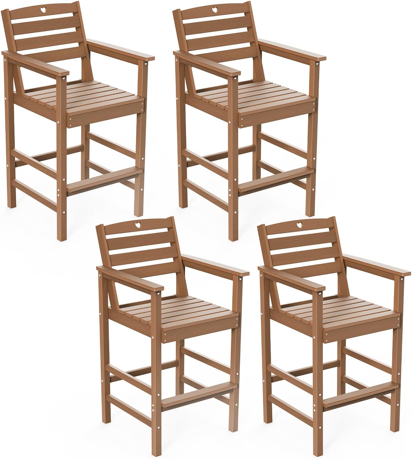 3 Piece Bar Height Patio Table and Chairs Set Weather Resistant HDPE Navy
