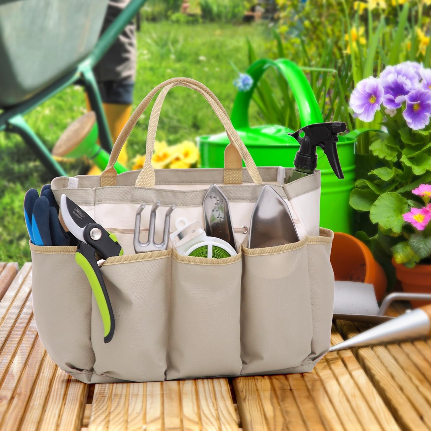 Foldable Heavy Duty Garden Kneeler and Seat with EVA Pad and Tool Pouches