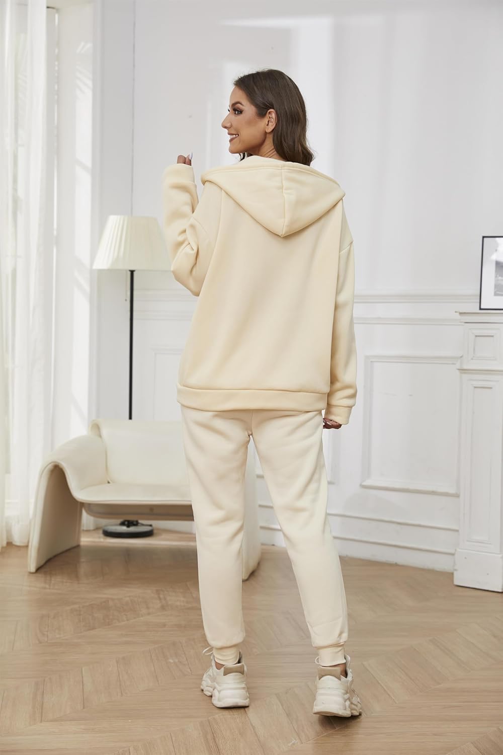 Hooded Sweatshirt 2 Pieces Set Casual Athletic Jogging Clothes