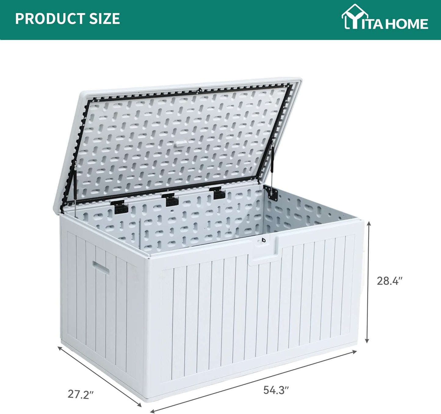 100 Gallon Resin Deck Box Weather Resistant Lockable Outdoor Storage Taupe