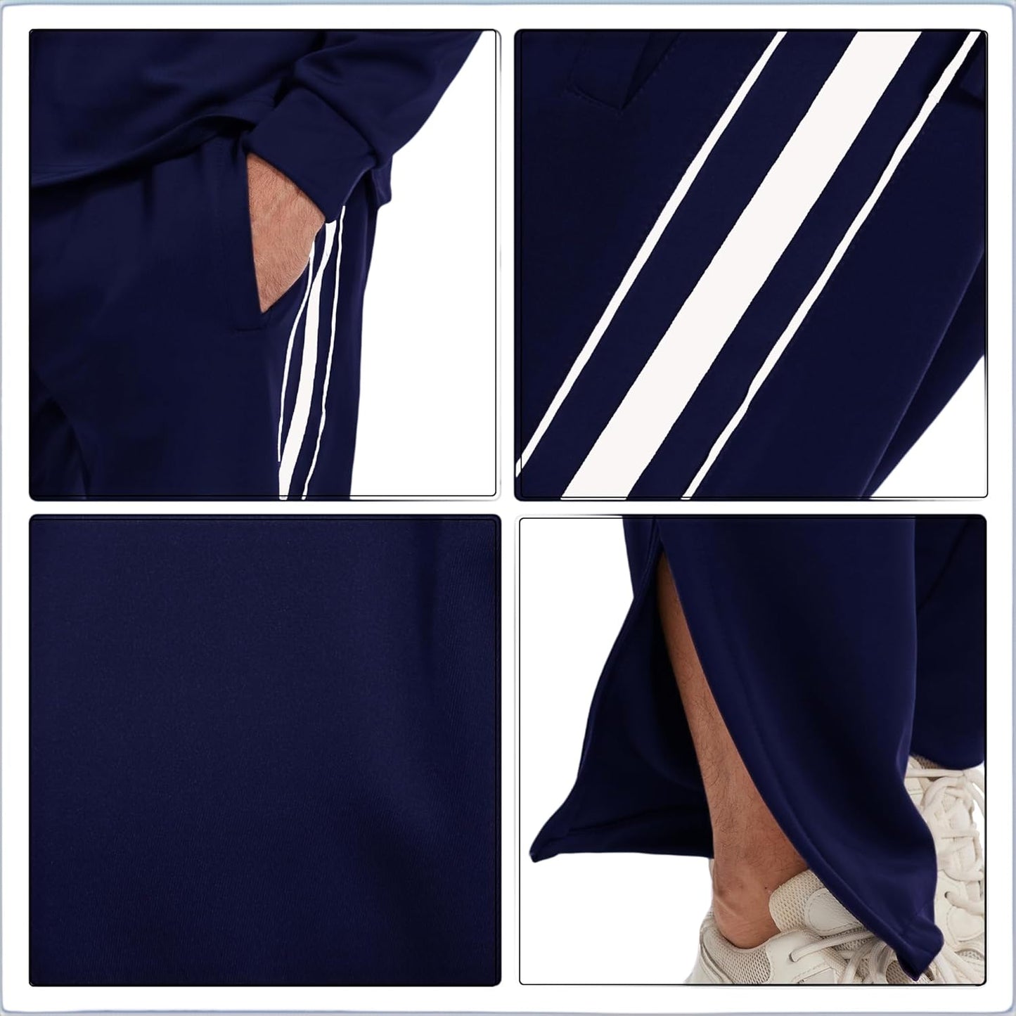 2 Piece Casual Sweat Jogging Suit Set Athletic Full Zip Hoodies