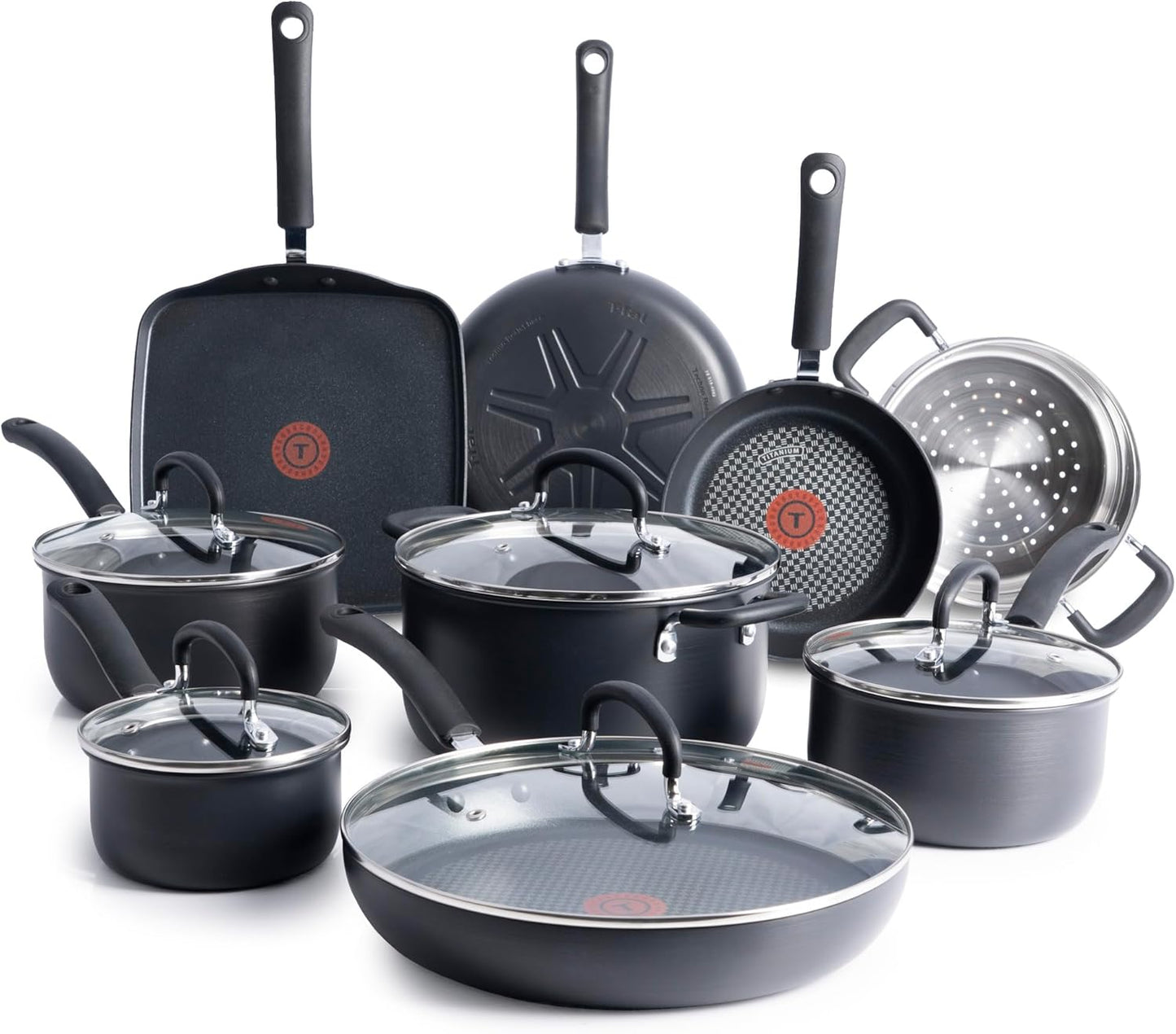 14 Piece Hard Anodized Nonstick Cookware Set Pots Pans Fry Pans and Dutch Oven