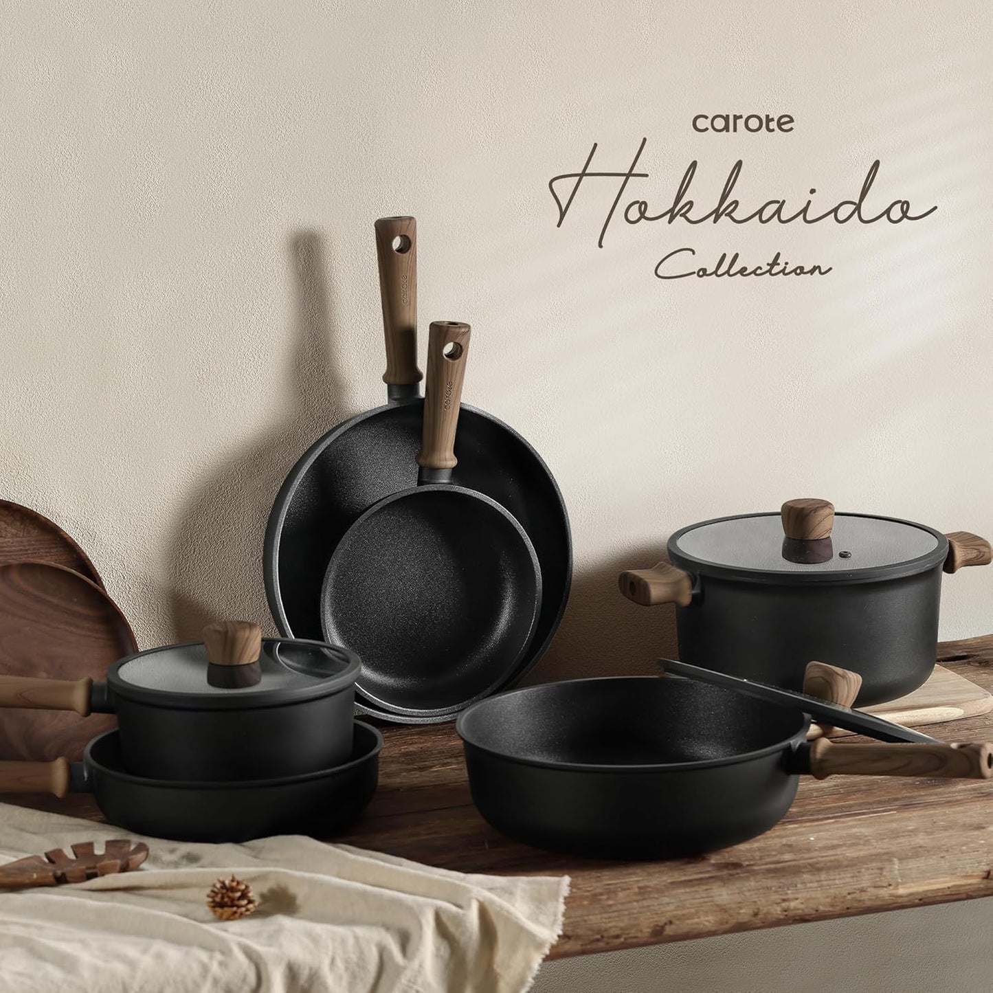 16 Piece Nonstick Pots and Pans Set Induction Compatible Kitchen Cookware
