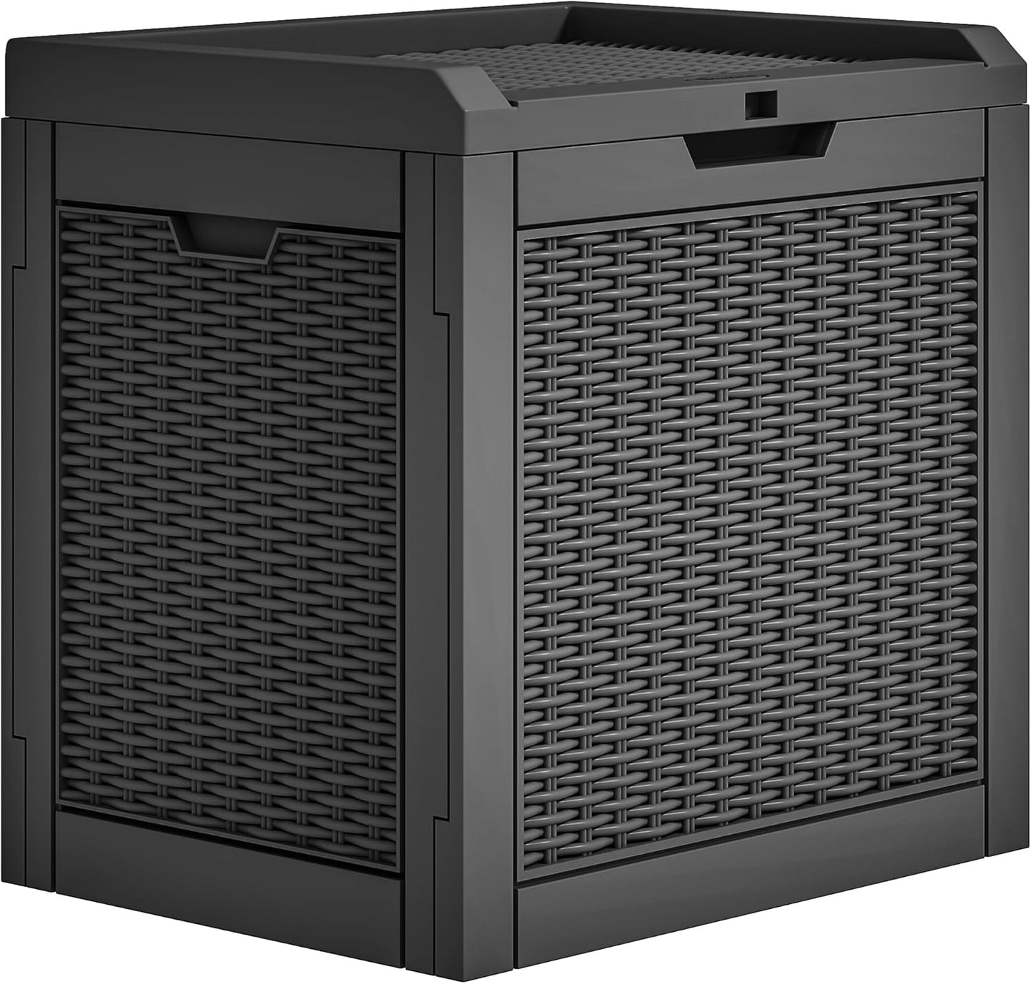 100 Gallon Resin Deck Box Weather Resistant Lockable Outdoor Storage Taupe