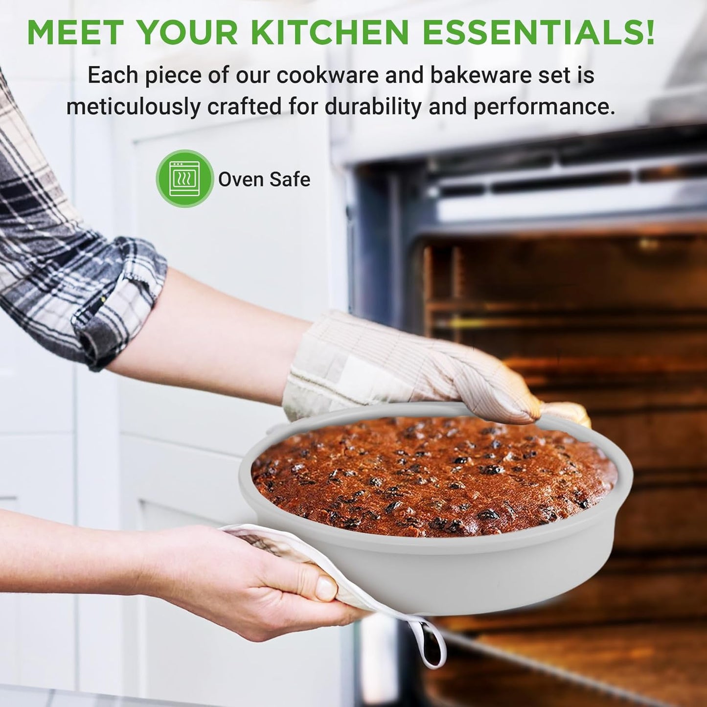 20 Piece Nonstick Cookware and Bakeware Set Pots and Pans with Cool Touch Handles