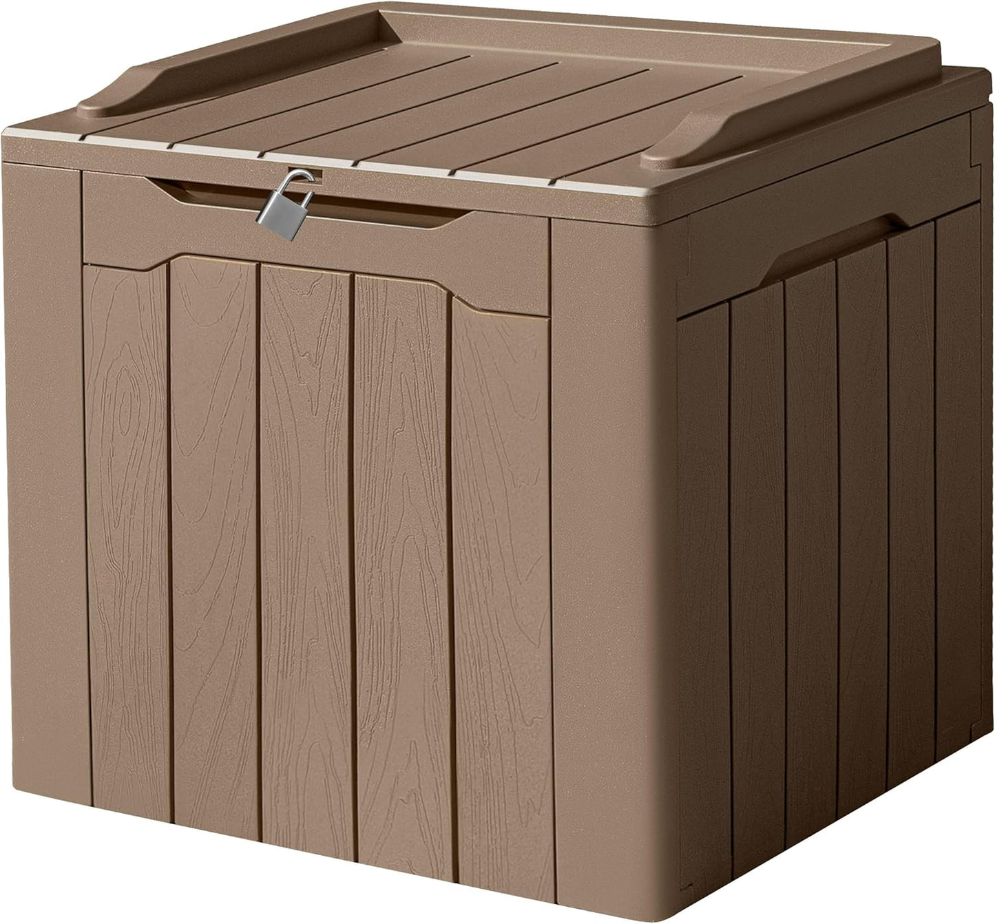 100 Gallon Large Resin Deck Box Waterproof Lockable Outdoor Storage Black