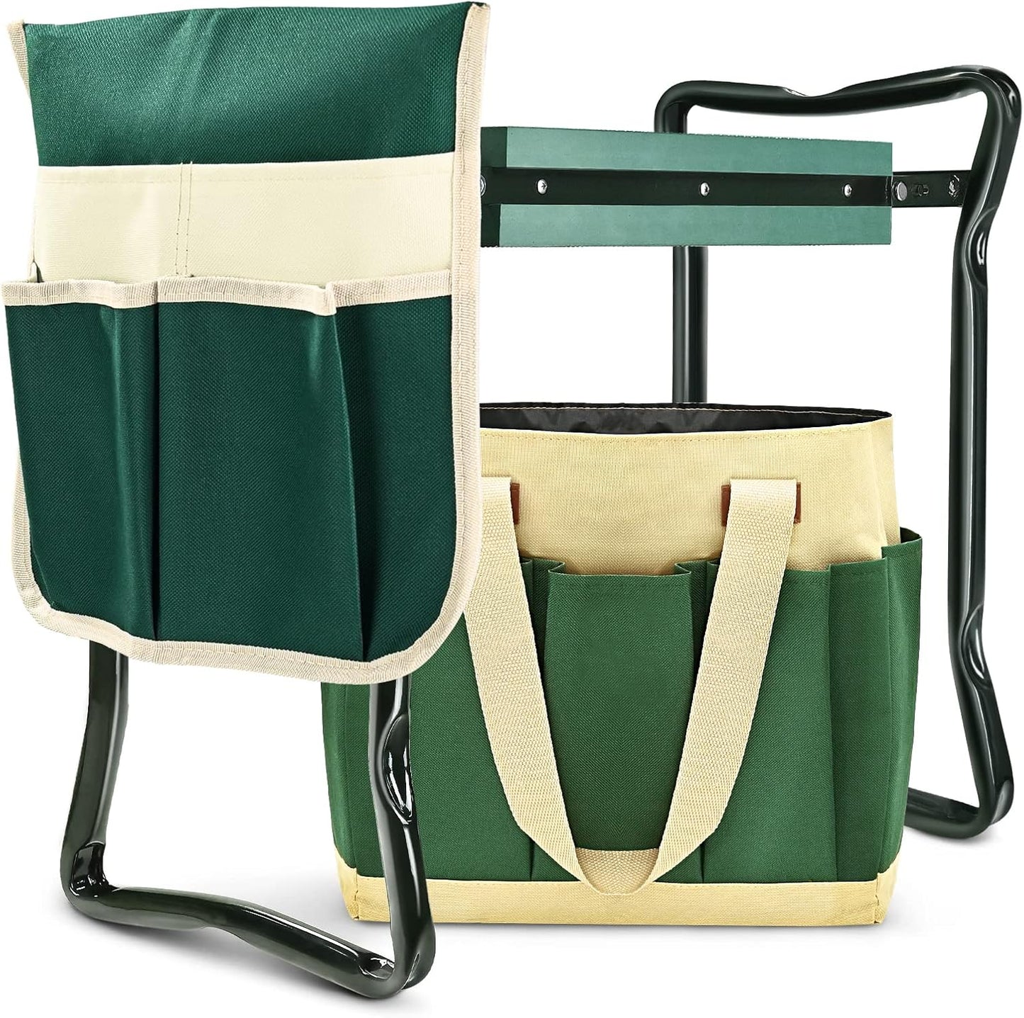 Upgraded Foldable Garden Kneeler and Seat with Soft Pad and Tool Pouches
