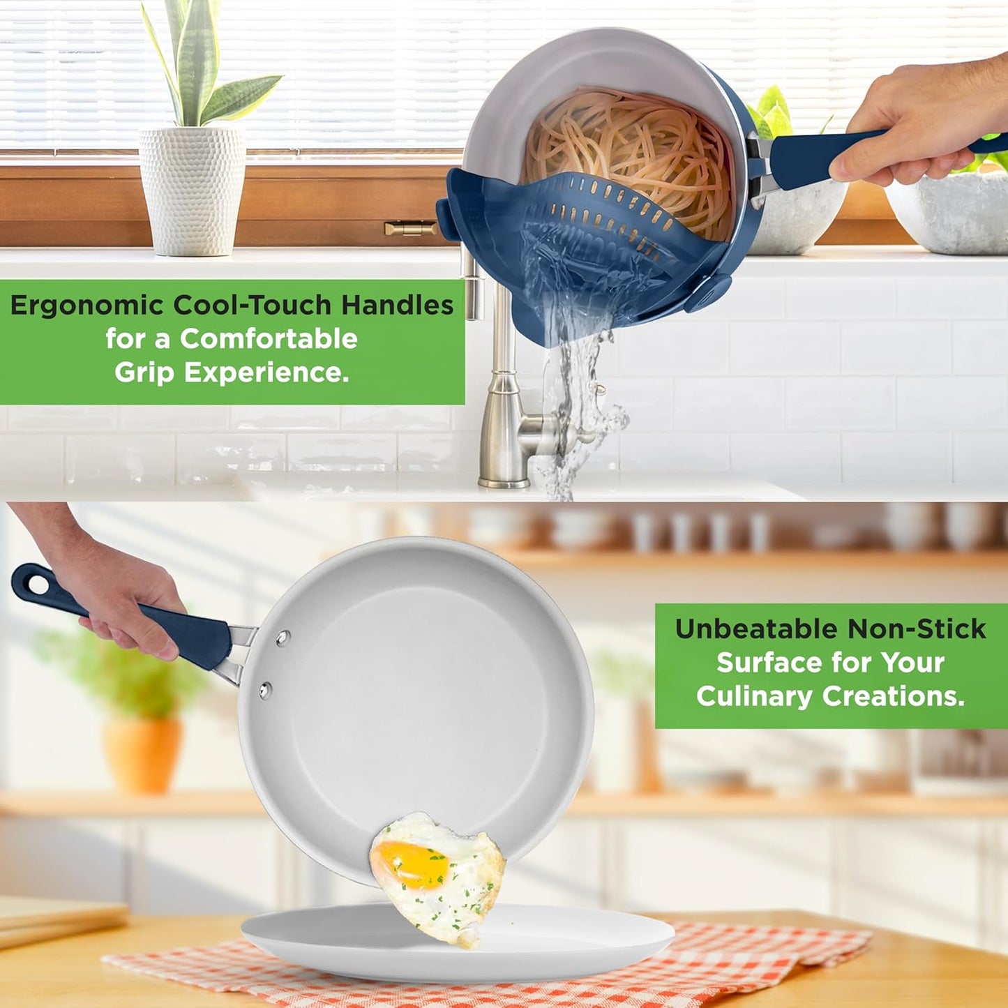 20 Piece Nonstick Cookware and Bakeware Set Pots and Pans with Cool Touch Handles