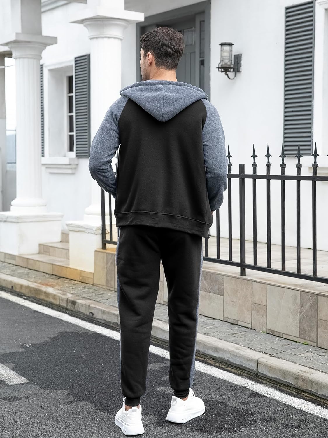 Zip Up Hoodie Sweatsuits Athletic Jogging Suit Set Casual Outfit with Pockets