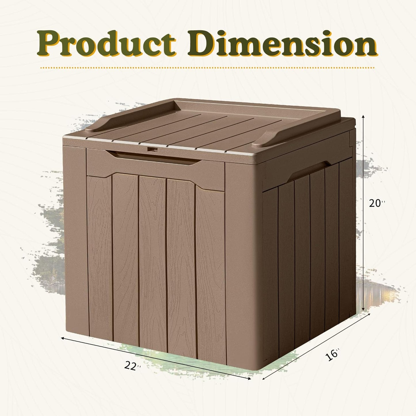 100 Gallon Large Resin Deck Box Waterproof Lockable Outdoor Storage Black
