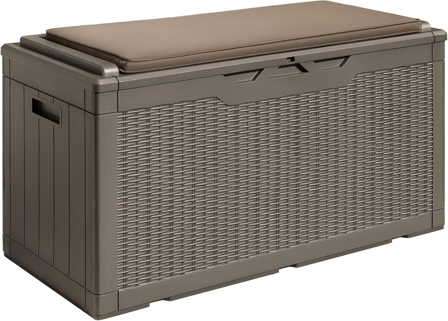 100 Gallon Large Resin Deck Box Waterproof Lockable Outdoor Storage Black