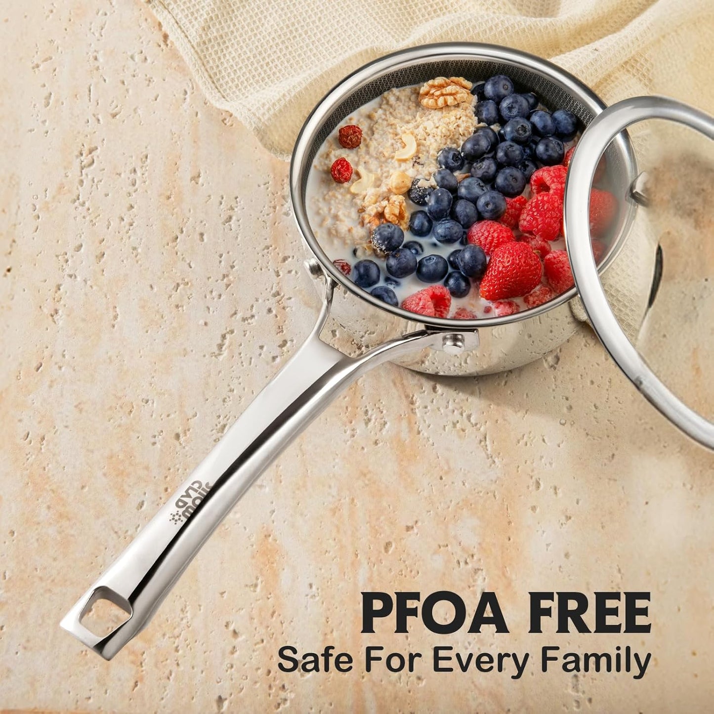 14 Piece Non Stick Pots and Pans Set Stainless Steel Cookware PFOA Free Induction
