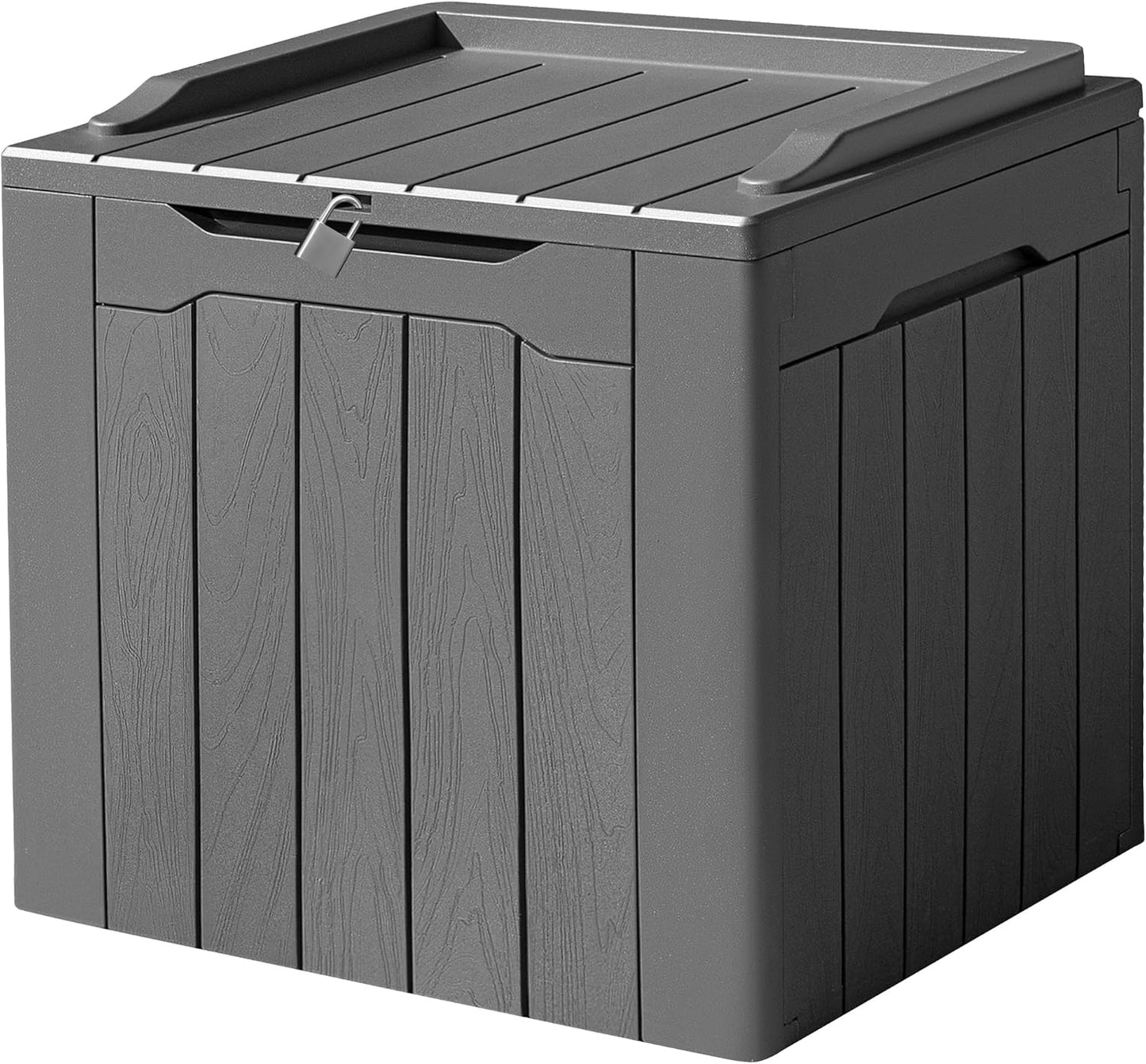 100 Gallon Large Resin Deck Box Waterproof Lockable Outdoor Storage Black