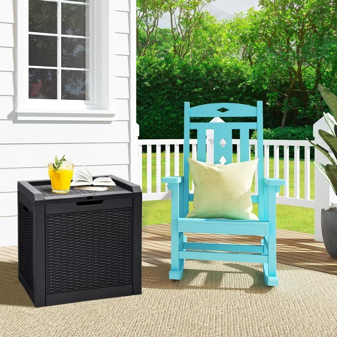 260 Gallon XXL Deck Box Outdoor Resin Lockable Water Resistant Storage Brown