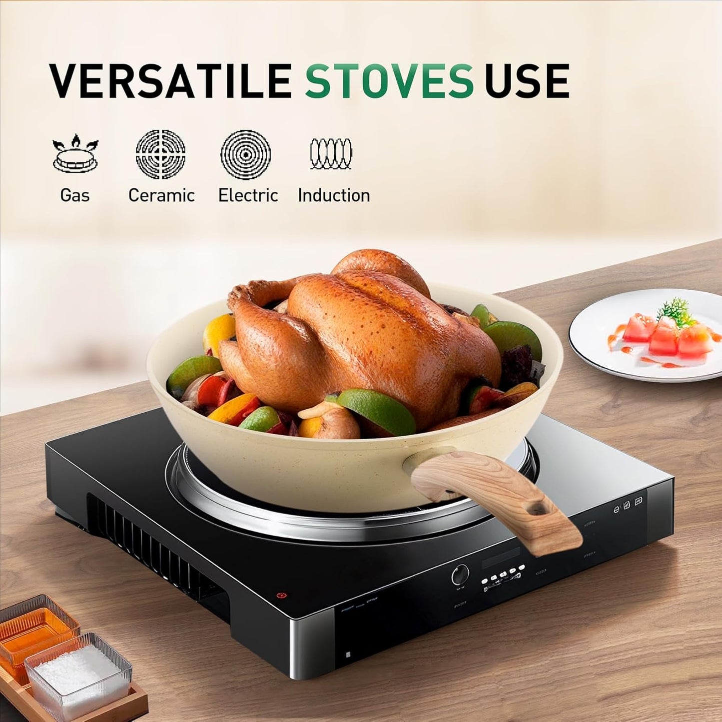 12 Piece Green Granite Nonstick Pots and Pans Set Induction Compatible Cookware