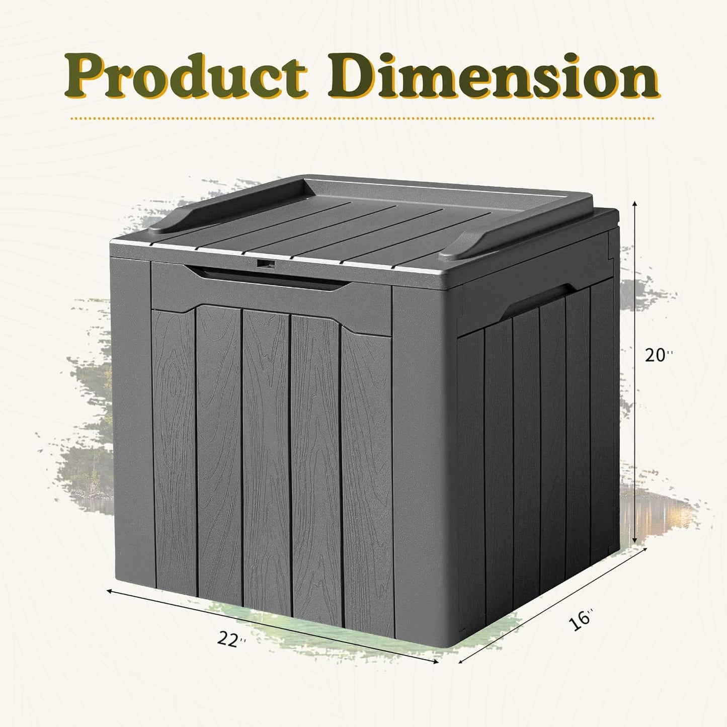 100 Gallon Large Resin Deck Box Waterproof Lockable Outdoor Storage Black