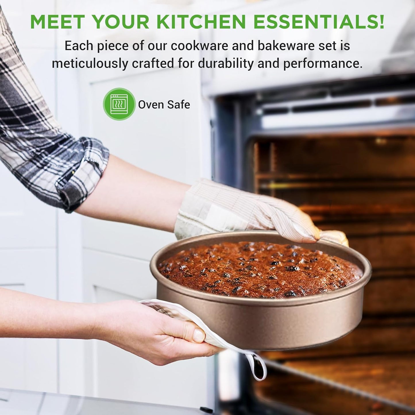20 Piece Nonstick Cookware and Bakeware Set Pots and Pans with Cool Touch Handles