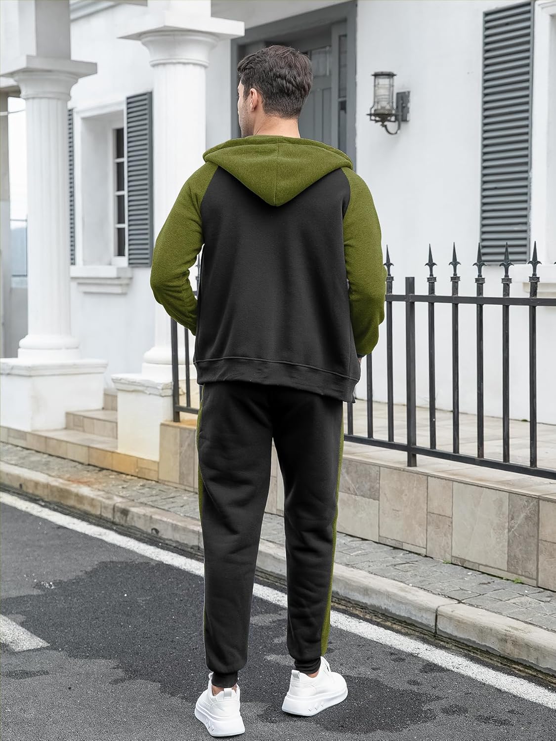 Zip Up Hoodie Sweatsuits Athletic Jogging Suit Set Casual Outfit with Pockets