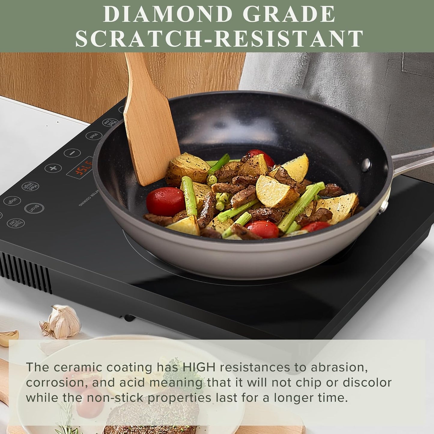Duralon Blue Ceramic Nonstick Cookware Set Diamond Infused PFAS Free