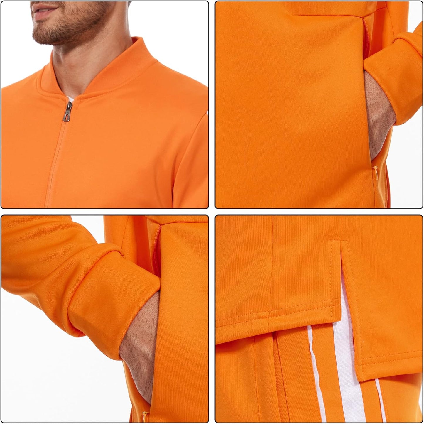2 Piece Casual Sweat Jogging Suit Set Athletic Full Zip Hoodies