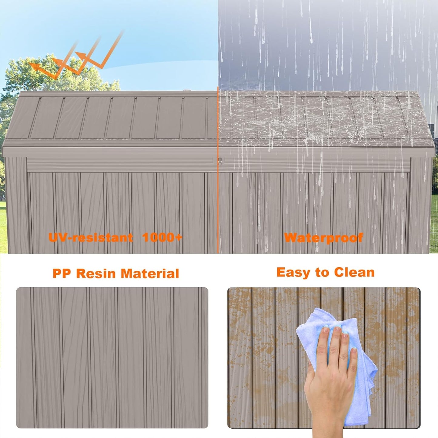 100 Gallon Resin Deck Box Lockable Waterproof Outdoor Storage Black