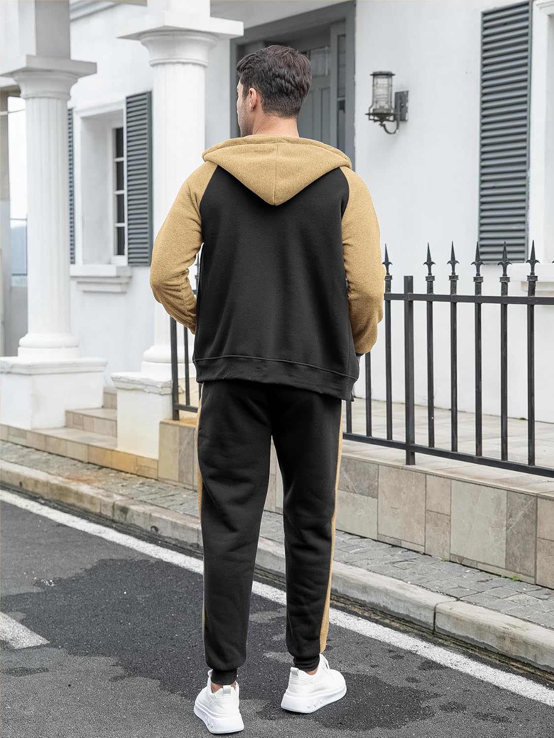 Zip Up Hoodie Sweatsuits Athletic Jogging Suit Set Casual Outfit with Pockets