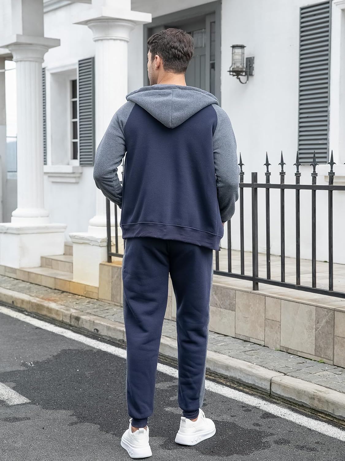 Zip Up Hoodie Sweatsuits Athletic Jogging Suit Set Casual Outfit with Pockets