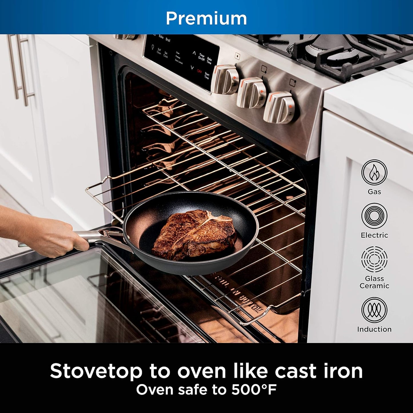 13 Piece Foodi NeverStick Hard Anodized Nonstick Cookware Set Oven Safe Grey