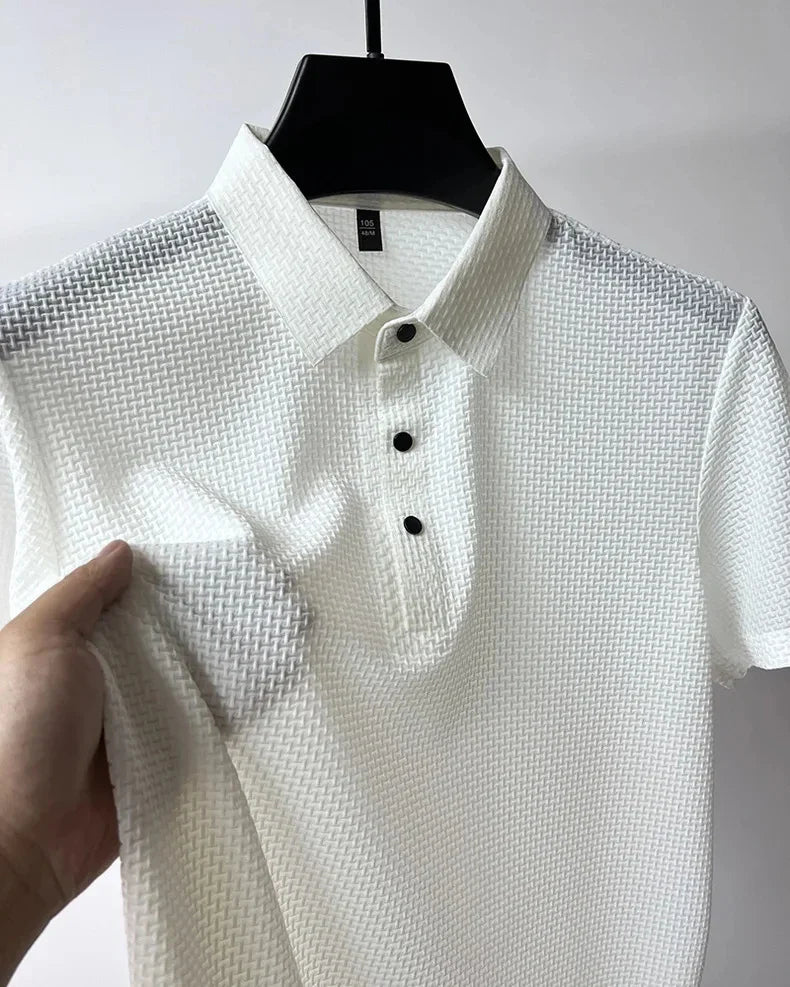 Men's Short Sleeve Top summer Ice Silk Breathable Polo T-shirts