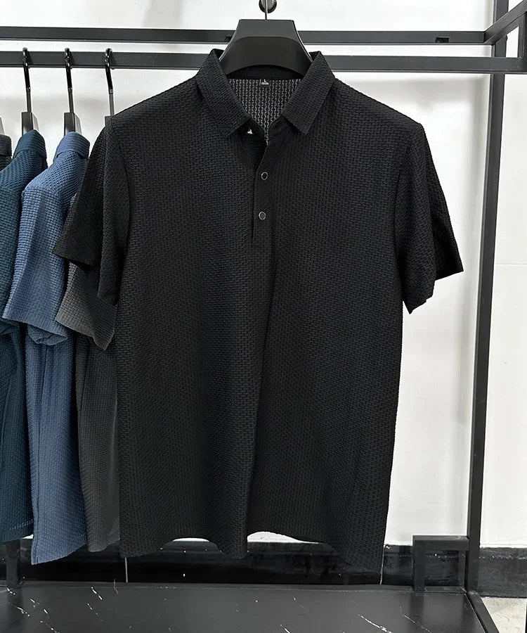 Men's Short Sleeve Top summer Ice Silk Breathable Polo T-shirts
