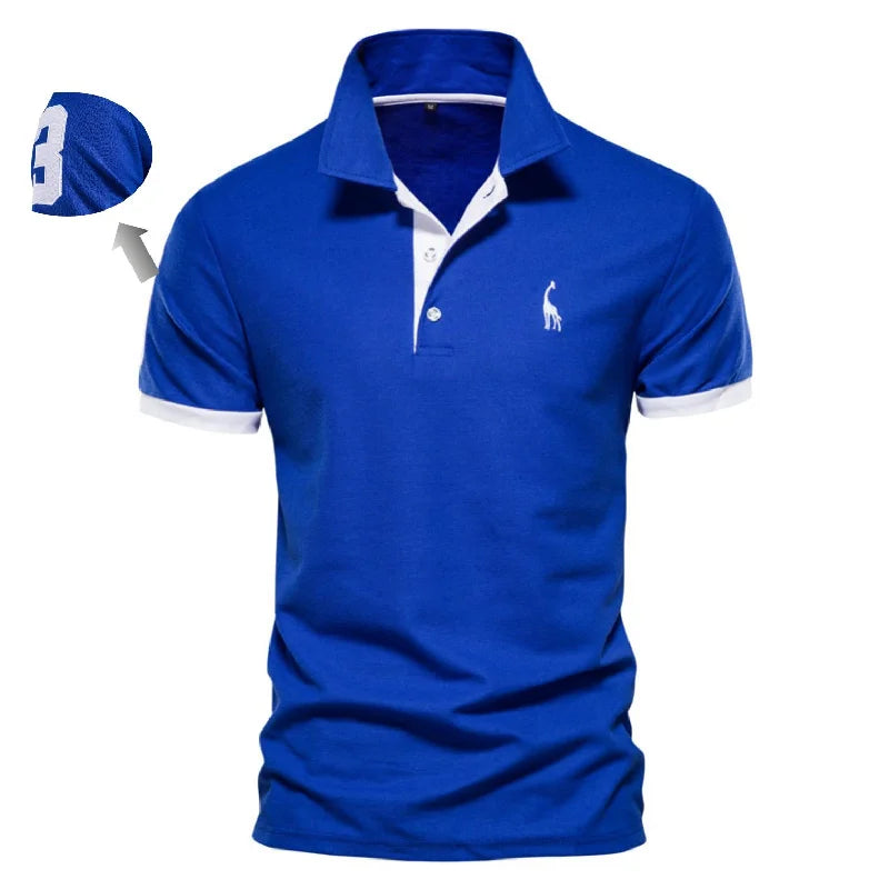 Cotton Polo Shirts for Men Casual Solid Color Slim Fit