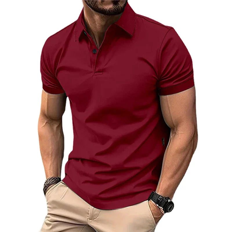 Solid Color Polo Shirt Summer