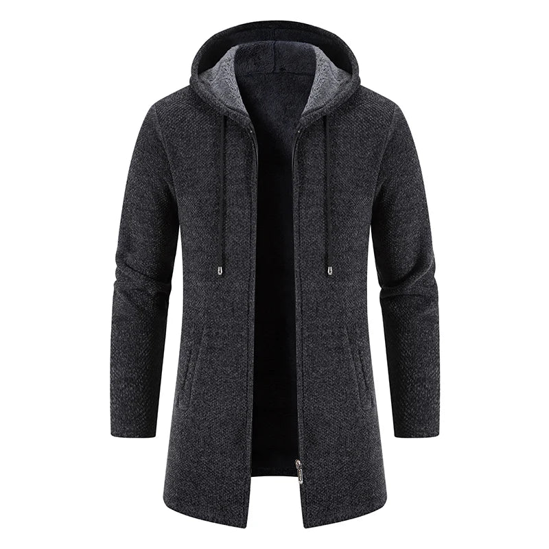 Cozy Hooded Knitwear Jacket for Men