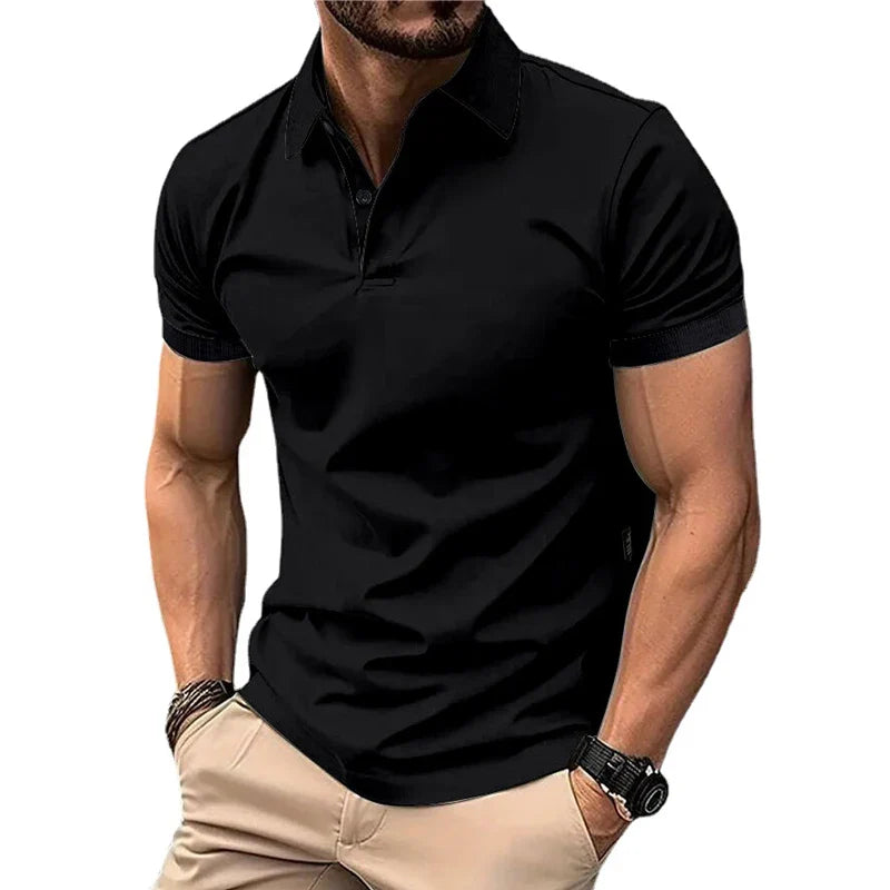 Solid Color Polo Shirt Summer