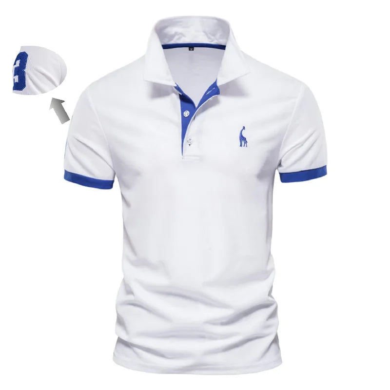 Cotton Polo Shirts for Men Casual Solid Color Slim Fit