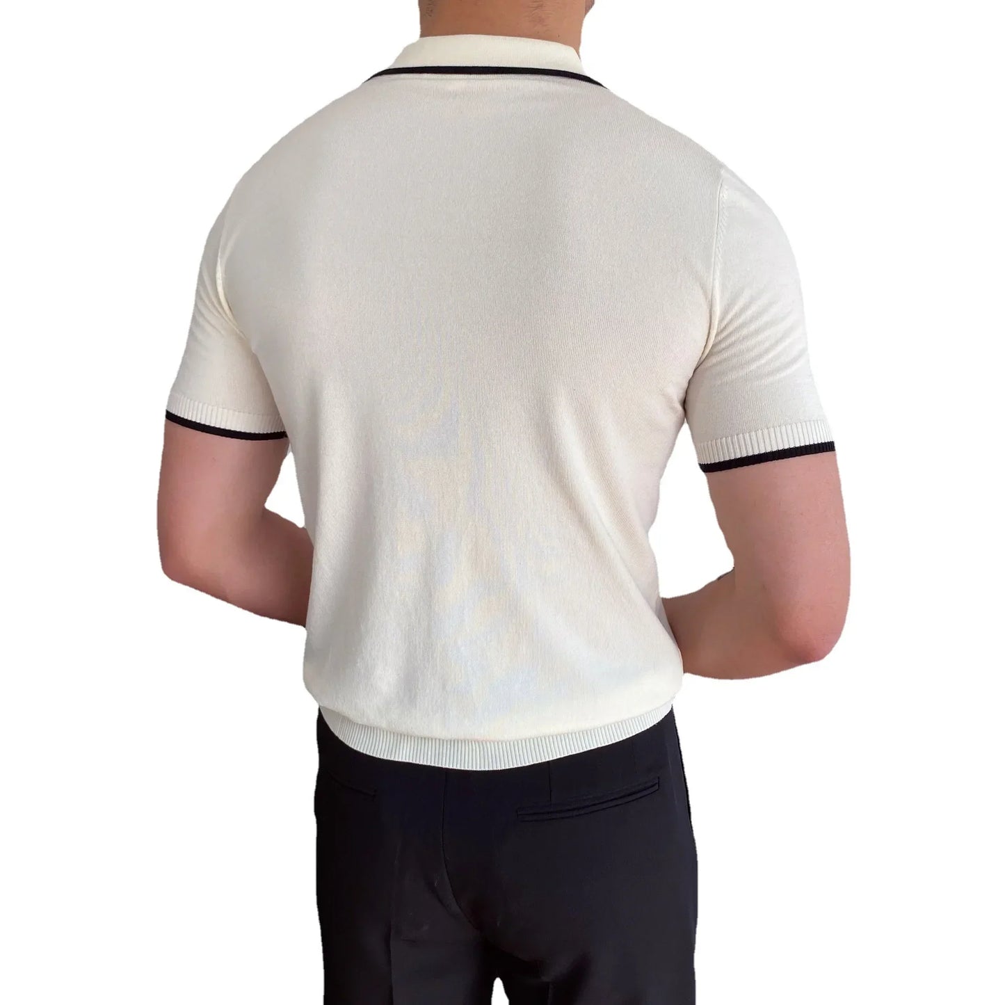 Slim Fit Elbow Sleeved Polo Shirt