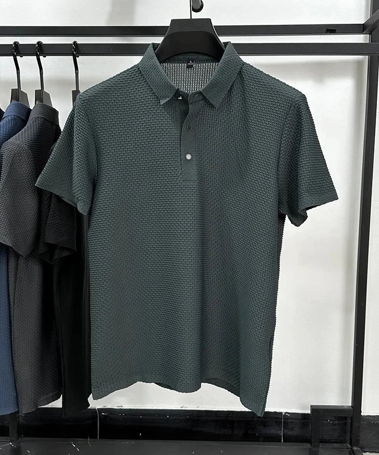 Men's Short Sleeve Top summer Ice Silk Breathable Polo T-shirts